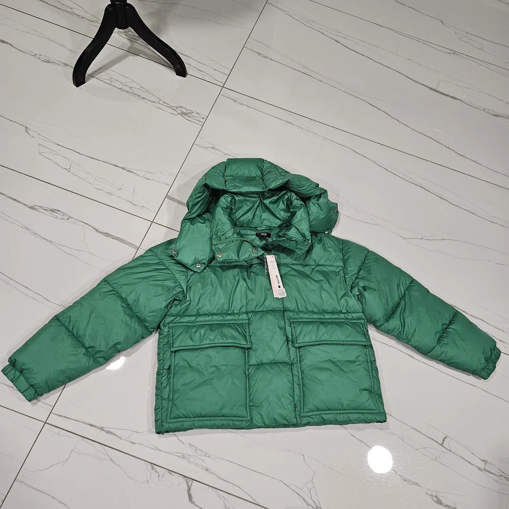 NWT Aqua Women's Green Puffer Jacket Size S